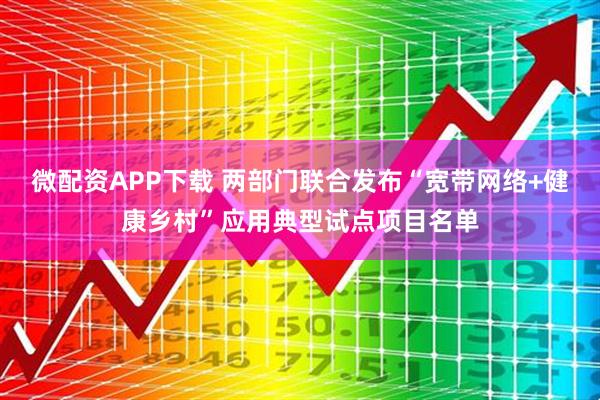微配资APP下载 两部门联合发布“宽带网络+健康乡村”应用典型试点项目名单